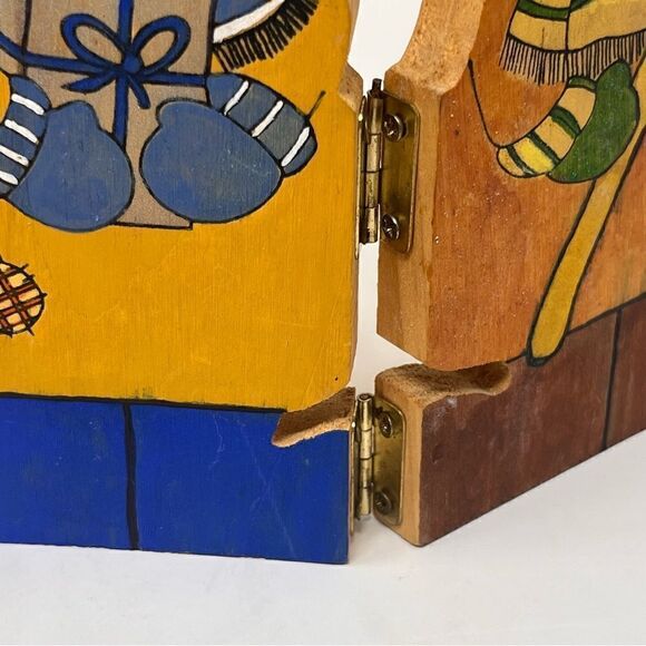 Vintage Hand Painted Hinged Snowman Winter Decoration - Picture 8 of 8